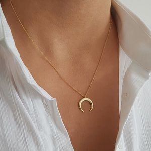 Gold Crescent Necklace